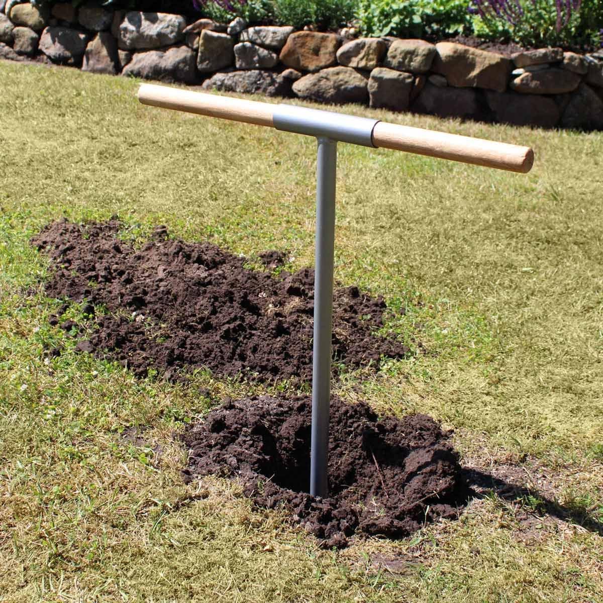Rekord Handerdbohrer (Ø 150 mm) aus pulverbeschichtetem Stahl 2,6 kg I Flexibler Holzgriff, Länge ca. 100 cm, Erdbohrer, Pfahlbohrer, ‎Erdlochbohrer, Pflanzbohrer