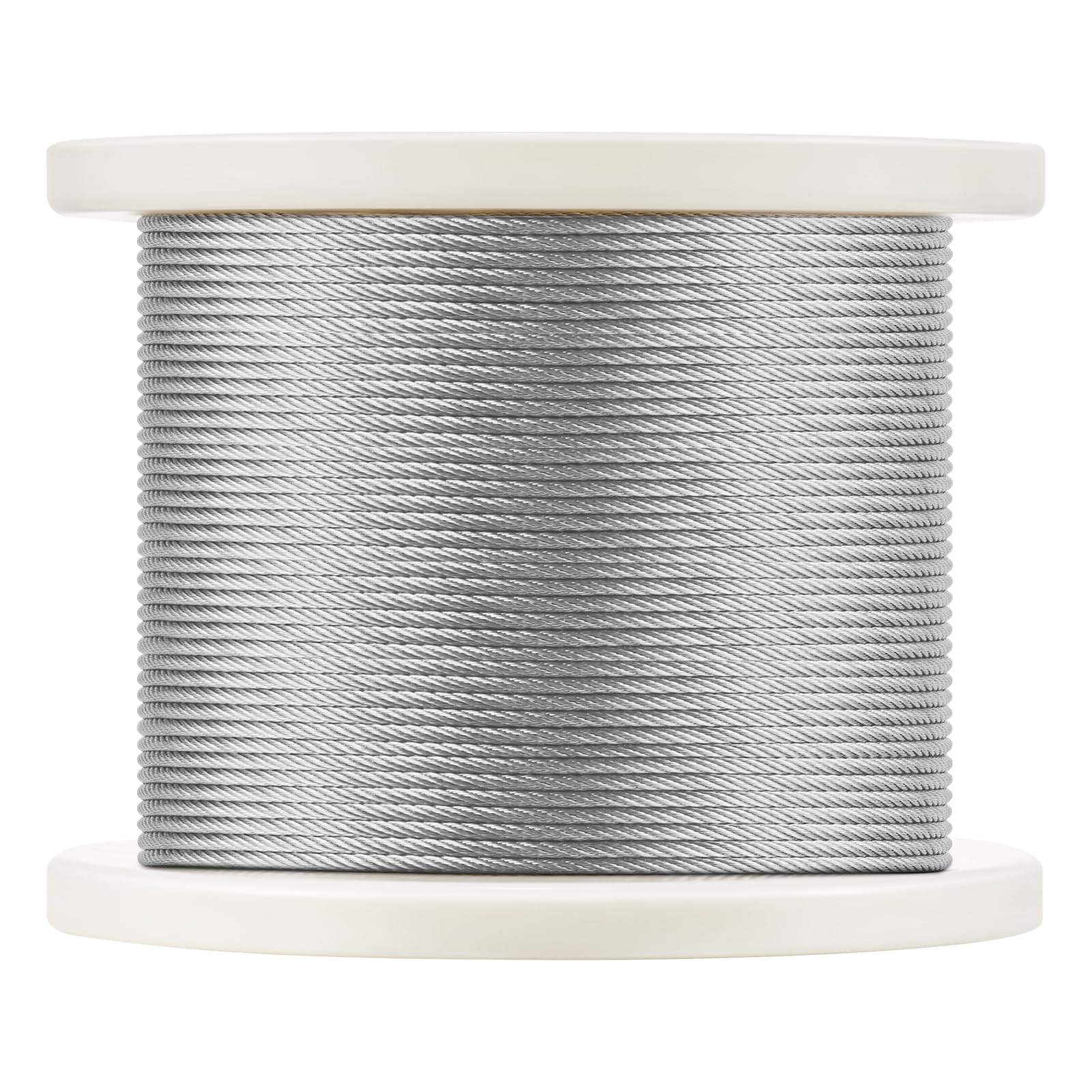 VEVOR Câble Acier Inoxydable, 3,18 mm x 305 m, Câble Métallique Inox 316 Tressé 7x7 Qualité Aéronautique Marine avec Coupe-fil, Gants, Résistance de Rupture 7,1 kN, pour Garde-corps, Clôture, Rampe