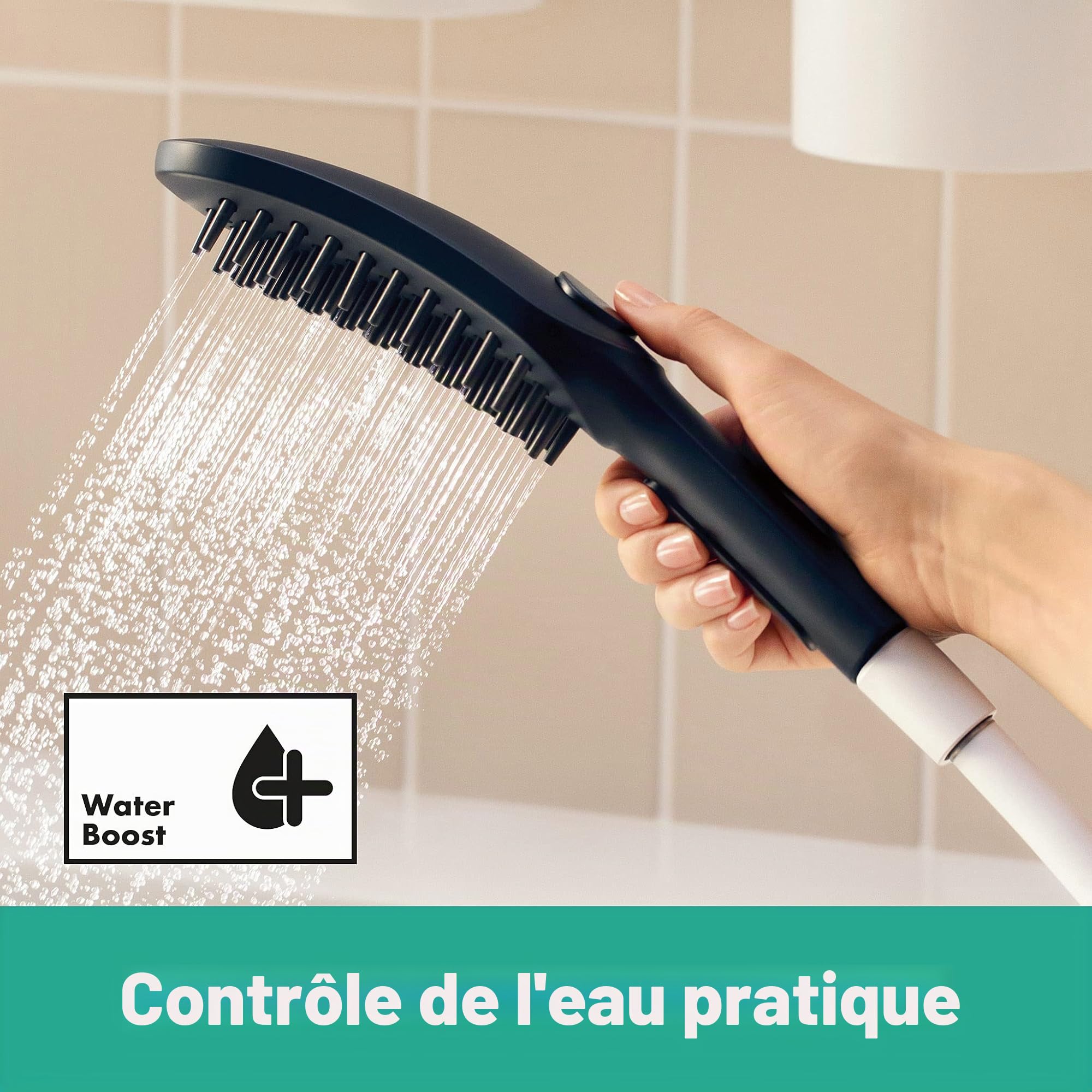 hansgrohe DogShower Douchette pour chien 150 3 jet avec buses massantes, noir mat, 26640670