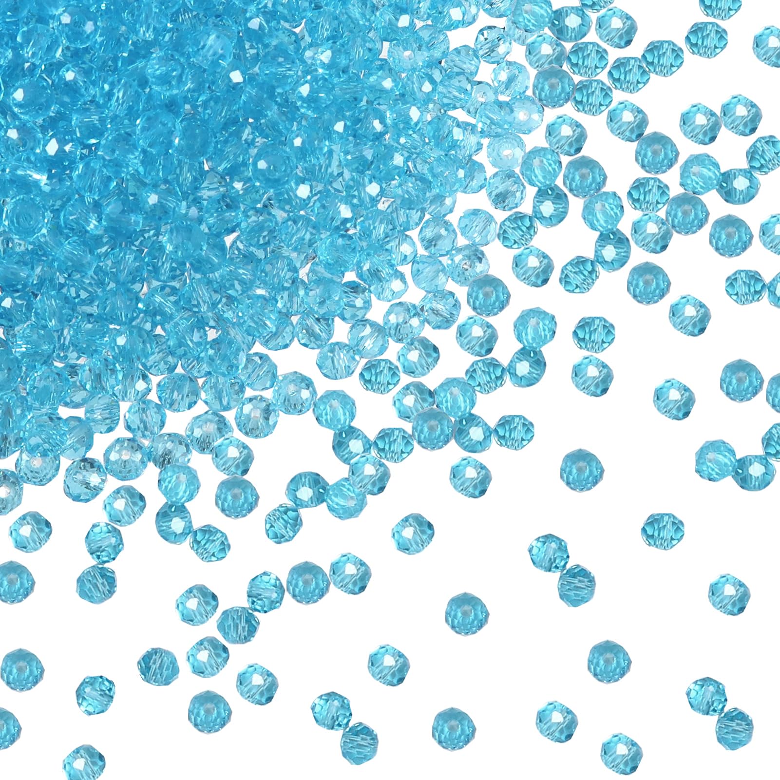 TOAOB 1050pcs Glass Beads 4mm Light Blue Rondelle Faceted Spacer Beads โ image 1