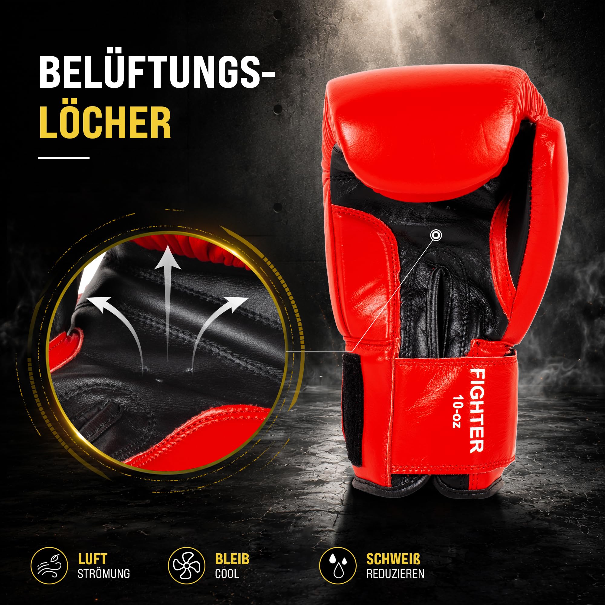 BENLEE rękawice bokserskie ze skóry Fighter