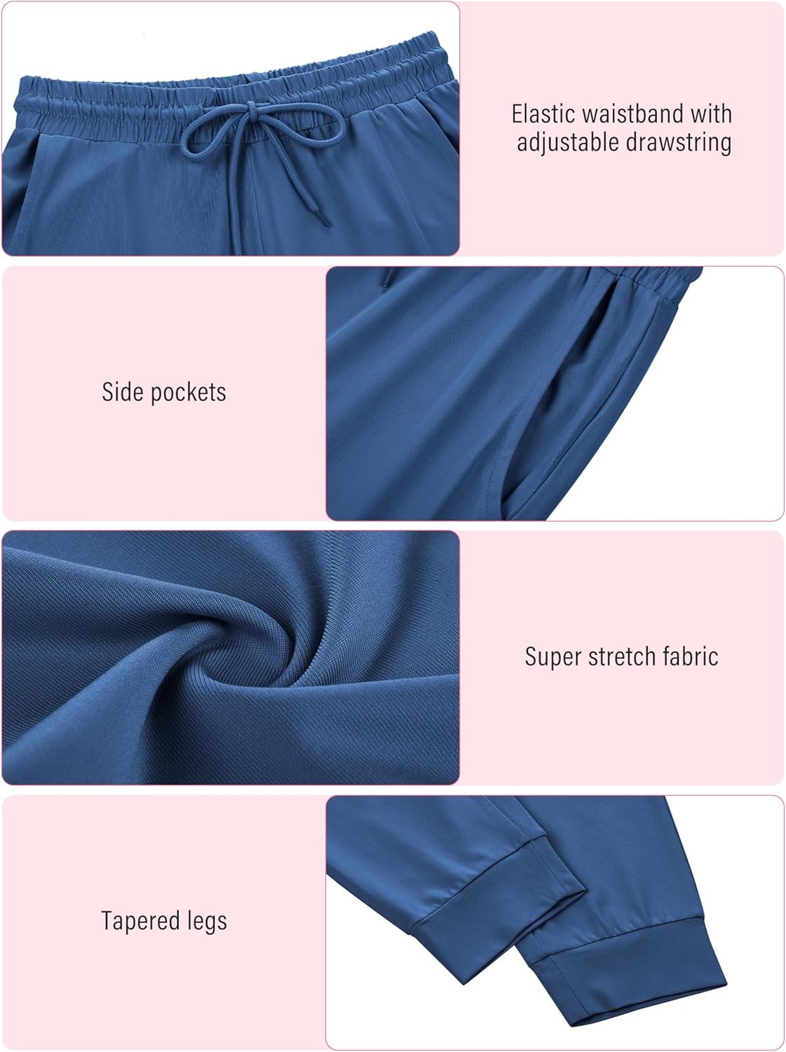 Resinta Girls' Dry-Fit Jogger Sweatpants Lounge Soft Athletic Performance Kids Joggers with Pockets & Drawstring - Image 2