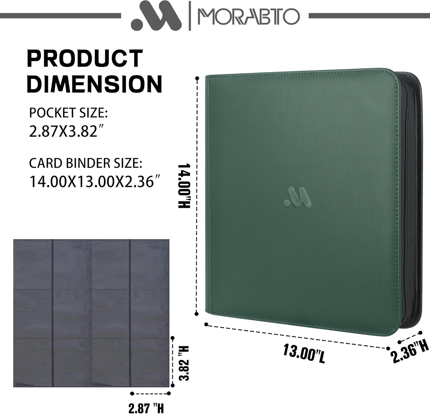 Card Binder 12 Pocket,Trading Card Binder Holds up to 1200 Cards with 50 Sleeves,Zipper Card Holder Album Compatible with TCG Card/Game Cards/Sports Card