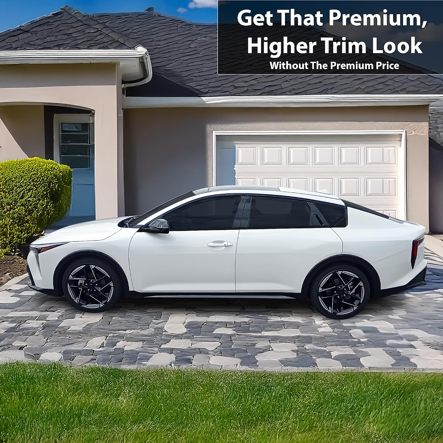 BOGAR TECH DESIGNS for Kia K4 GT Line 2025-2026 Side Window Chrome Delete – Precut Vinyl Trim Overlay, Gloss Black Blackout Appearance