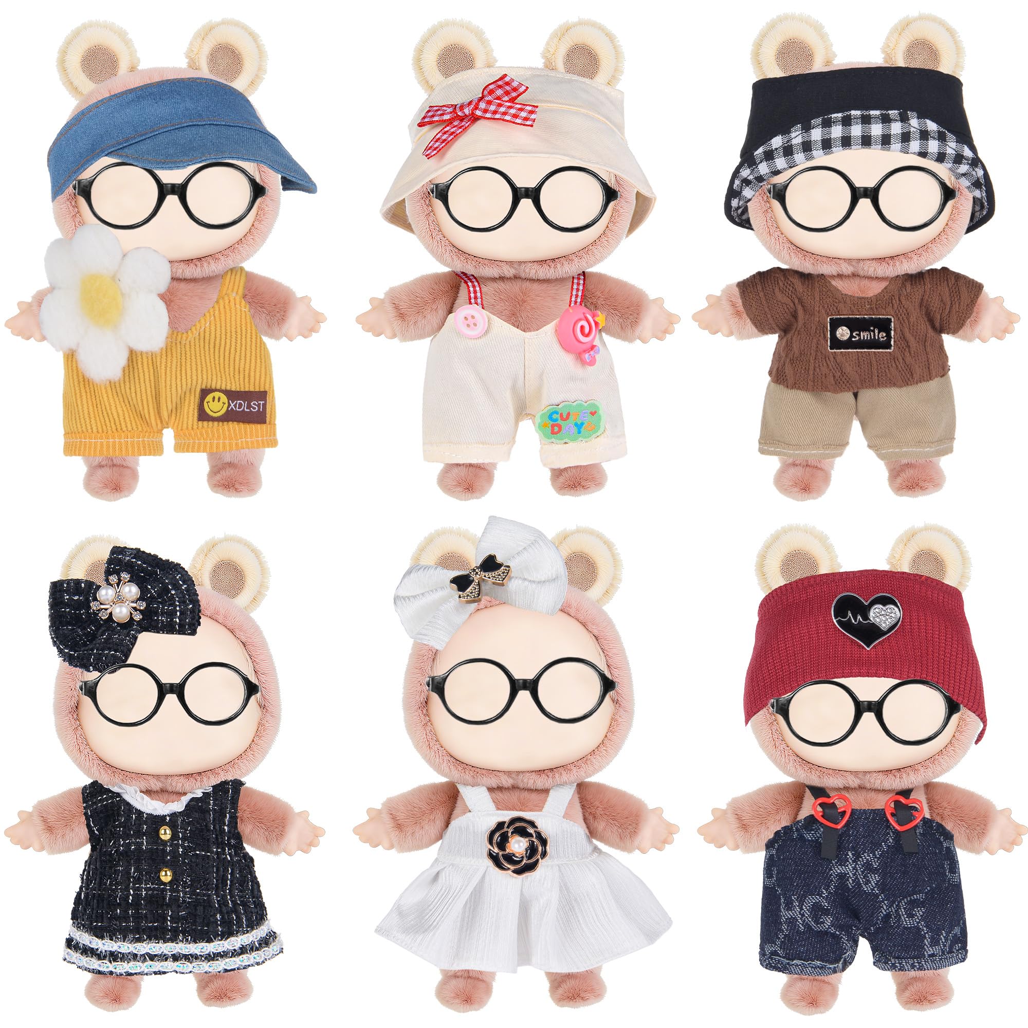 Amazon.com: ebuddy 6 Sets 17cm Plush Dolls Clothes - Dress Up Doll