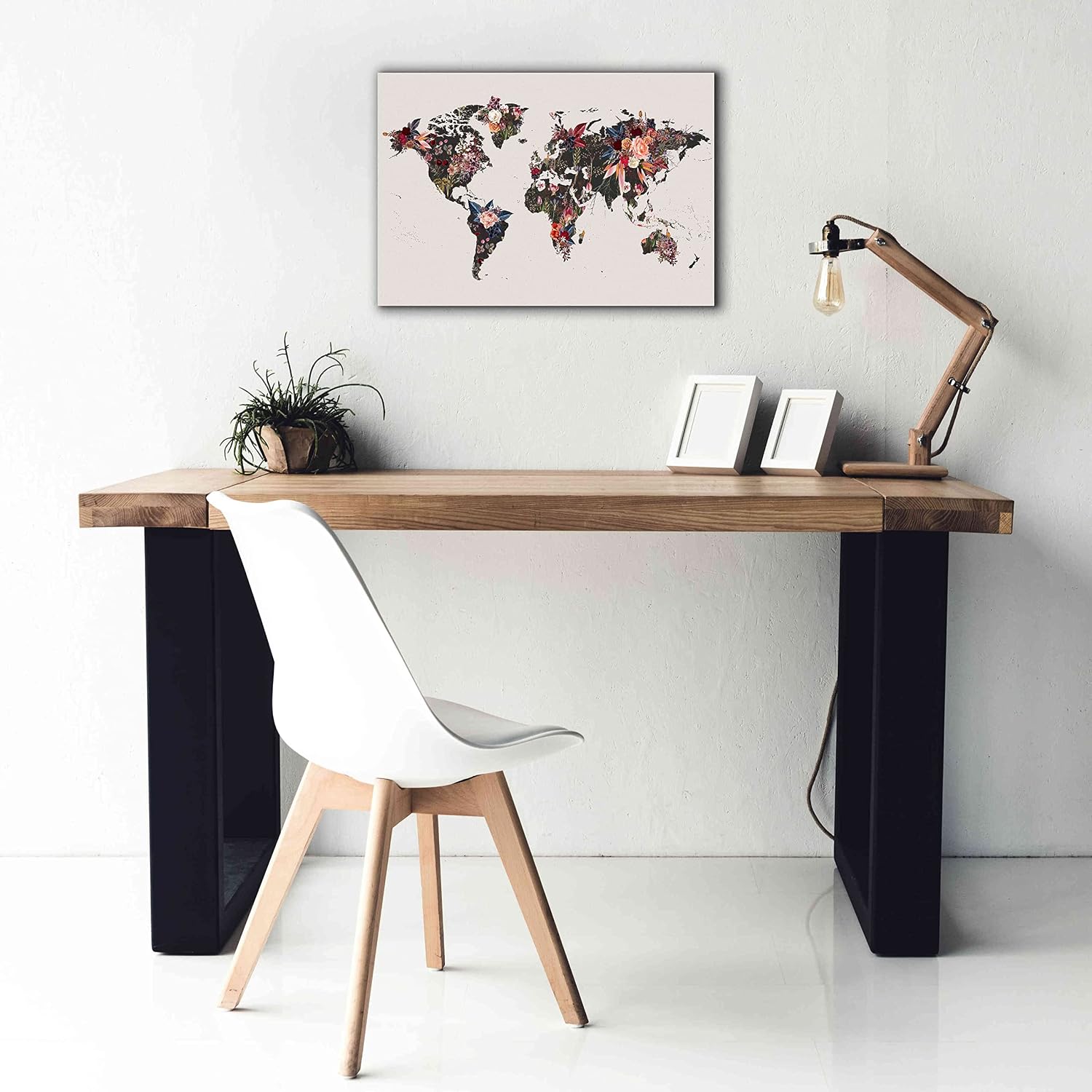 Epic Graffiti 'Worldmap Flowers' by Design Fabrikken, Giclee Canvas Wall Art, 26"x18"