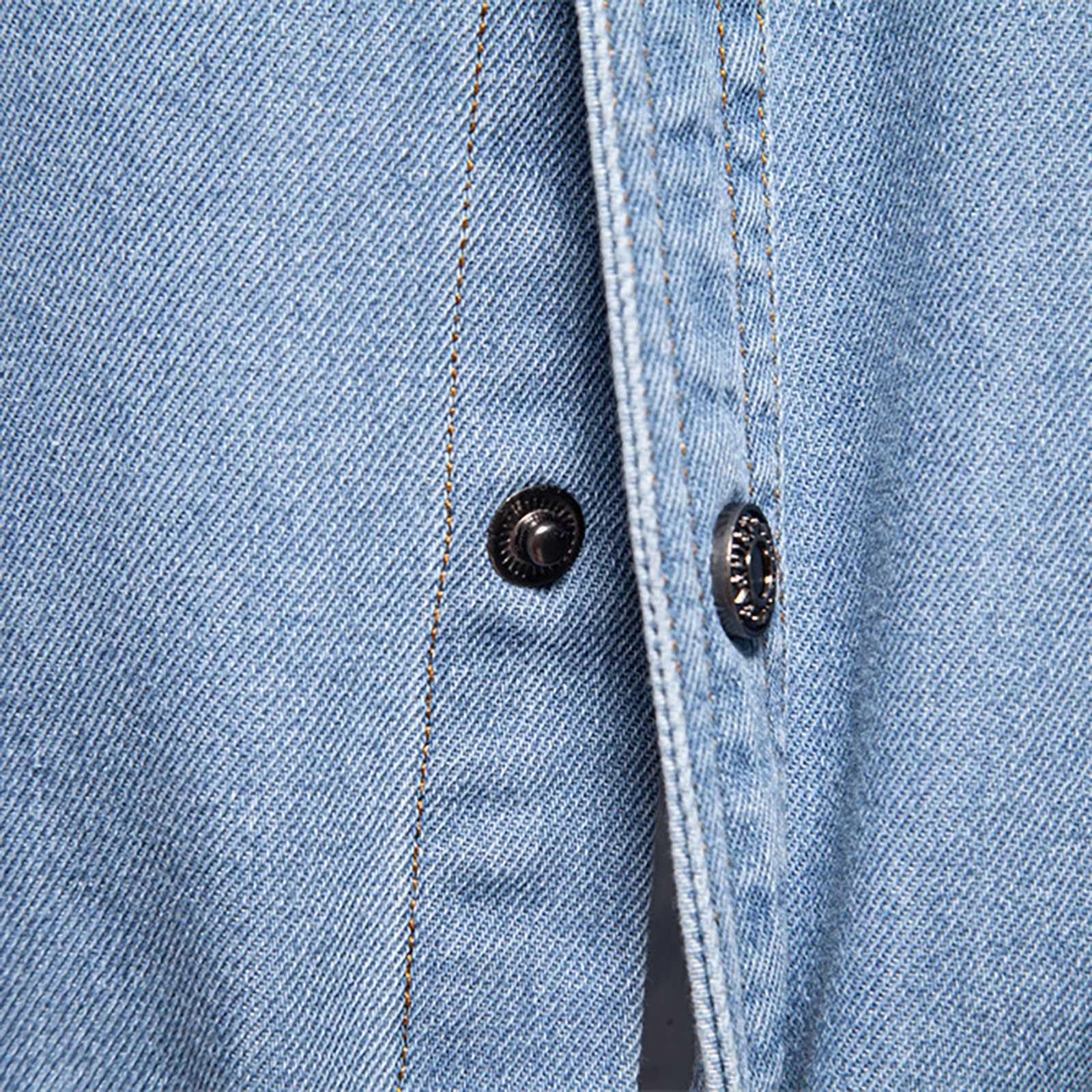 Camicie Jeans Uomo, Camicia Denim Jeans Uomo, Camicia In Denim Maniche Lunghe Business Casual Shirt In Jeans Uomo Camicie Vintage Vestibilità Normale Camicia Uomo Slim Fit No Stiro Camicia Uomo Estiva
