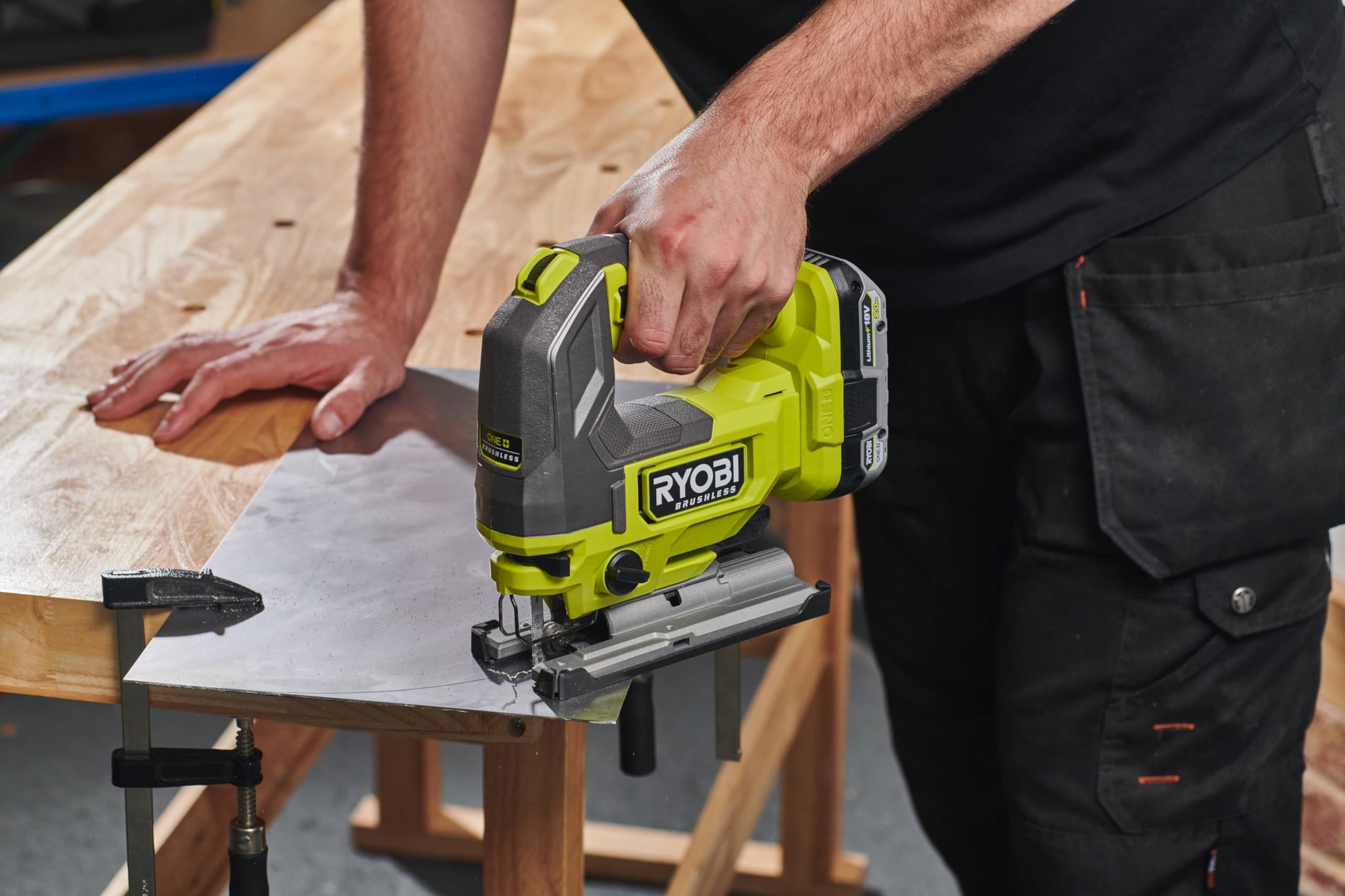 Ryobi - Sierra de calar inalámbrica 18V ONE+, Brushless, alta precisión