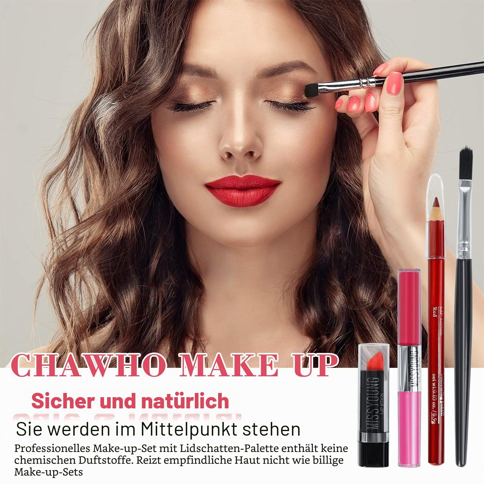 102 Farben Makeup Set, Cosmetics Schminkkassette, Kosmetik Eyeshadow Palette, mit Concealer, Gesicht Puder, Rouge, Lippenstift, Augenbrauenpuder und Eyeliner