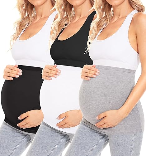 MUSIDORA Banda de maternidad para el vientre para pantalones de mezclilla para embarazo, banda de apoyo para el vientre, extensor de pantalones para