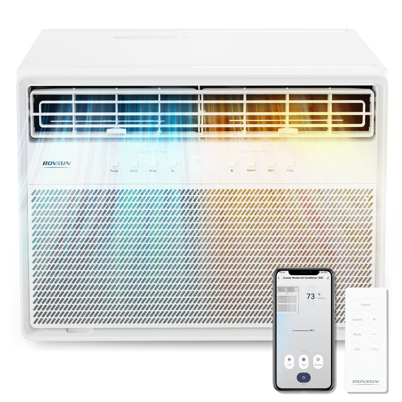 ROVSUN 11000 BTU Inverter Window Air Conditioner with Heater & WiFi