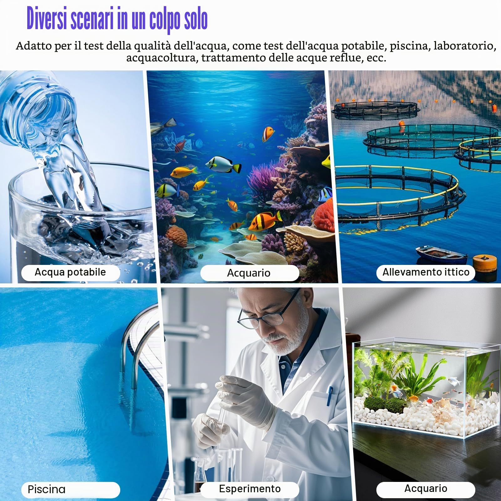 OBEST Misuratore Acqua pH, pH/TDS/EC/Sale/Temp Tester Acqua Digitale 5 in 1 | Tester Digitale Portatile Qualità Acqua Tipo-C Ricaricabile con Funzione Vocale per Acqua Potabile, Piscine, Acquari, Spa
