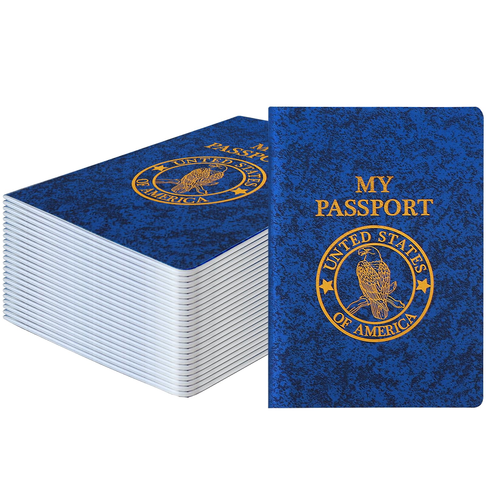 16 Pack Blank Passport Notebook,Passport Notebook Bulk Blue Fake Passpor Travel Journal Sticker Collection Book fo Travel Activity