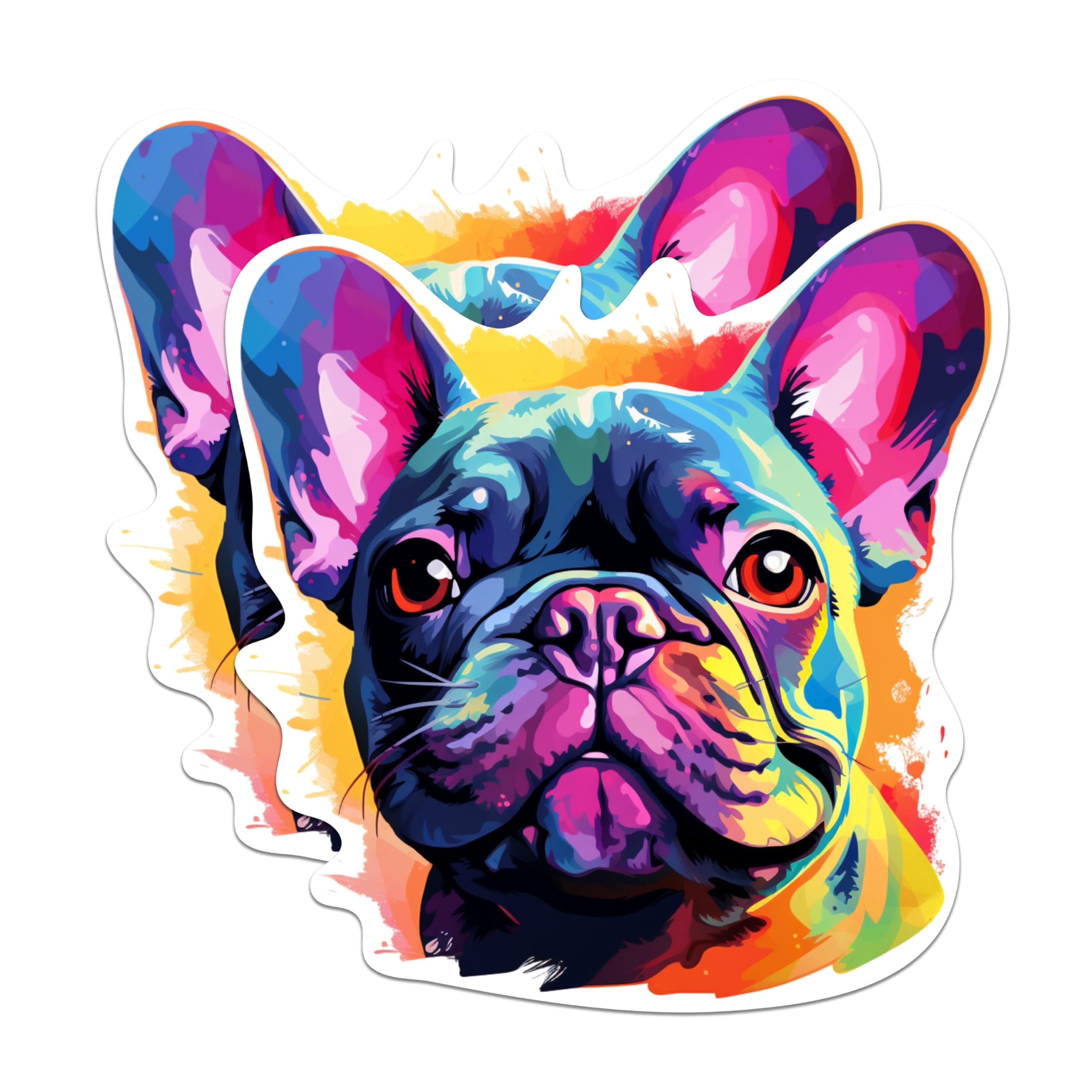 (2 Pack) French Bulldog Dog Breed Stickers - 5 Inches On Longest Side - Choose from Over 100 Dog Breeds - for Cars, Trucks, Skateboards, Laptops - Made in USA - BMCS1859