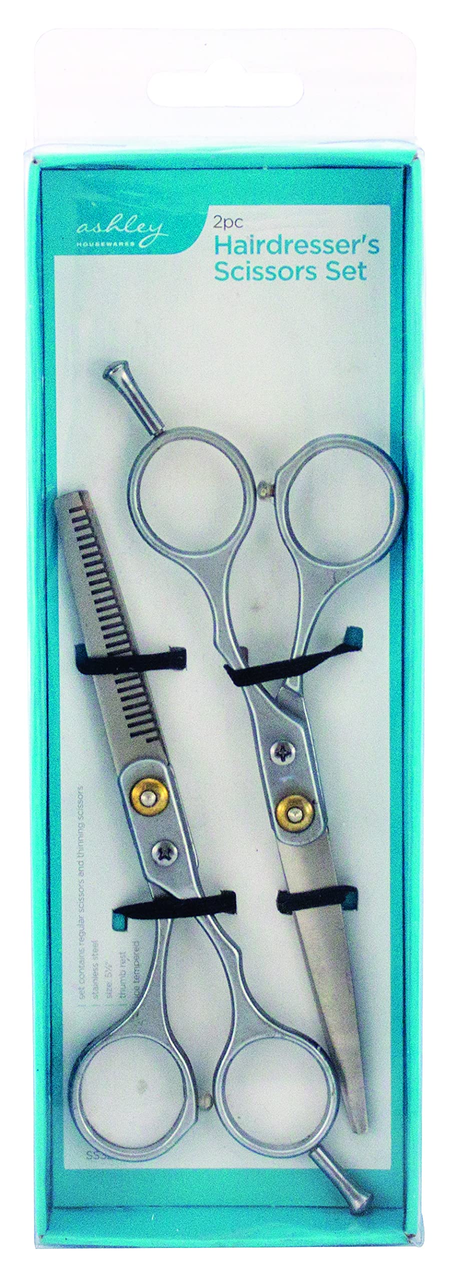 ASHLEY 2-Piece Scissor Set, Silver