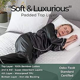 Hygge Sheets Organic Washable Incontinence Bed Pads - 2 Pack - 100% Waterproof Reusable Mattress Protector Underpads - Rayon derived from Bamboo - Full Size Bed