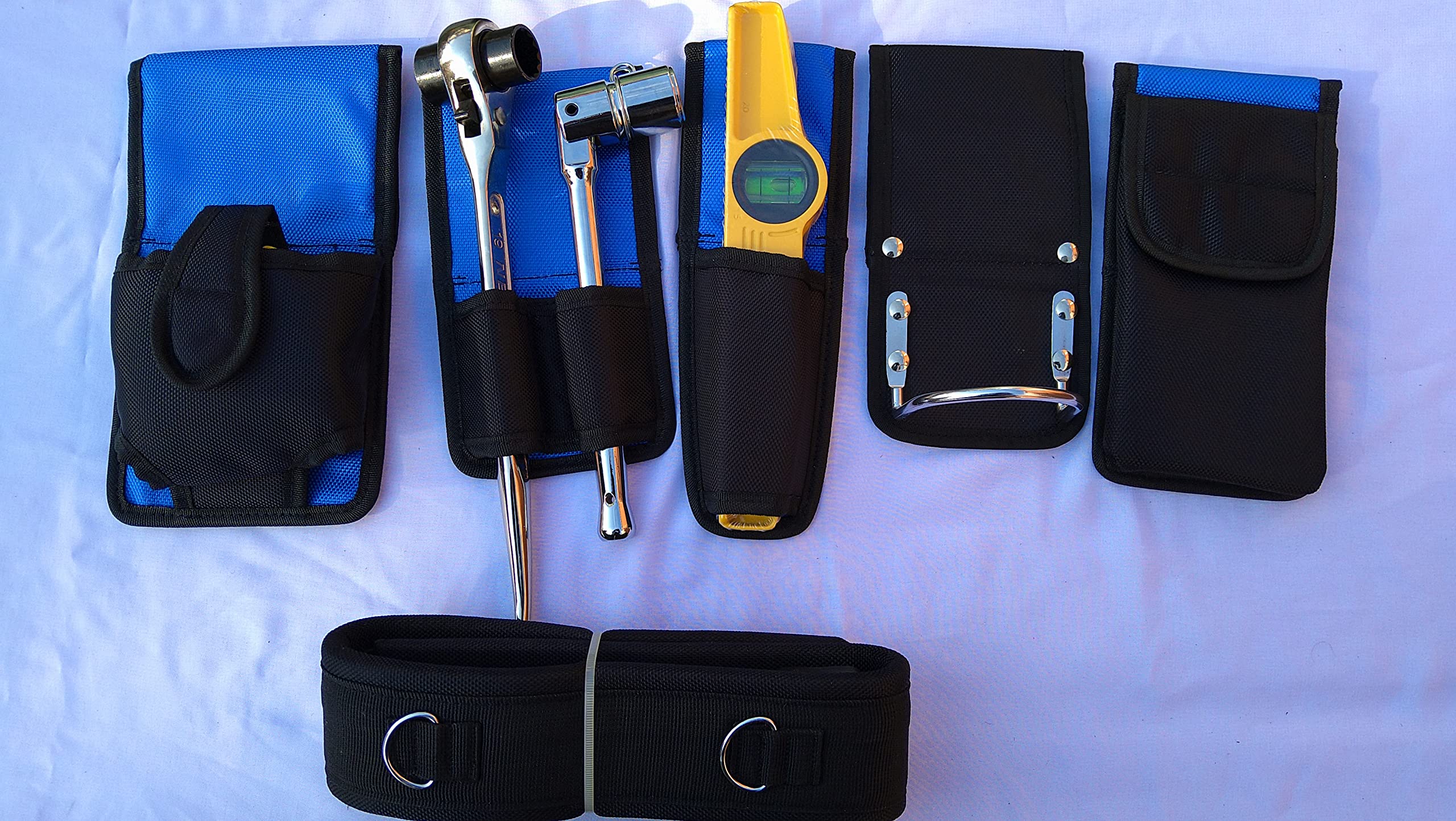 BBI Scaffold Nylon Tools Belt Hammer Holder Edition - SNTB - Padded 5 in 1 New Edition (Royal Blue)