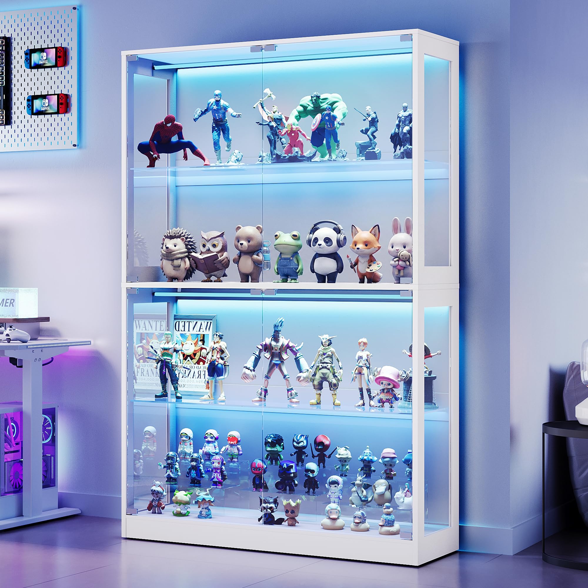 AMERLIFE 45-Inch RGB Display Cabinet with Glass Doors