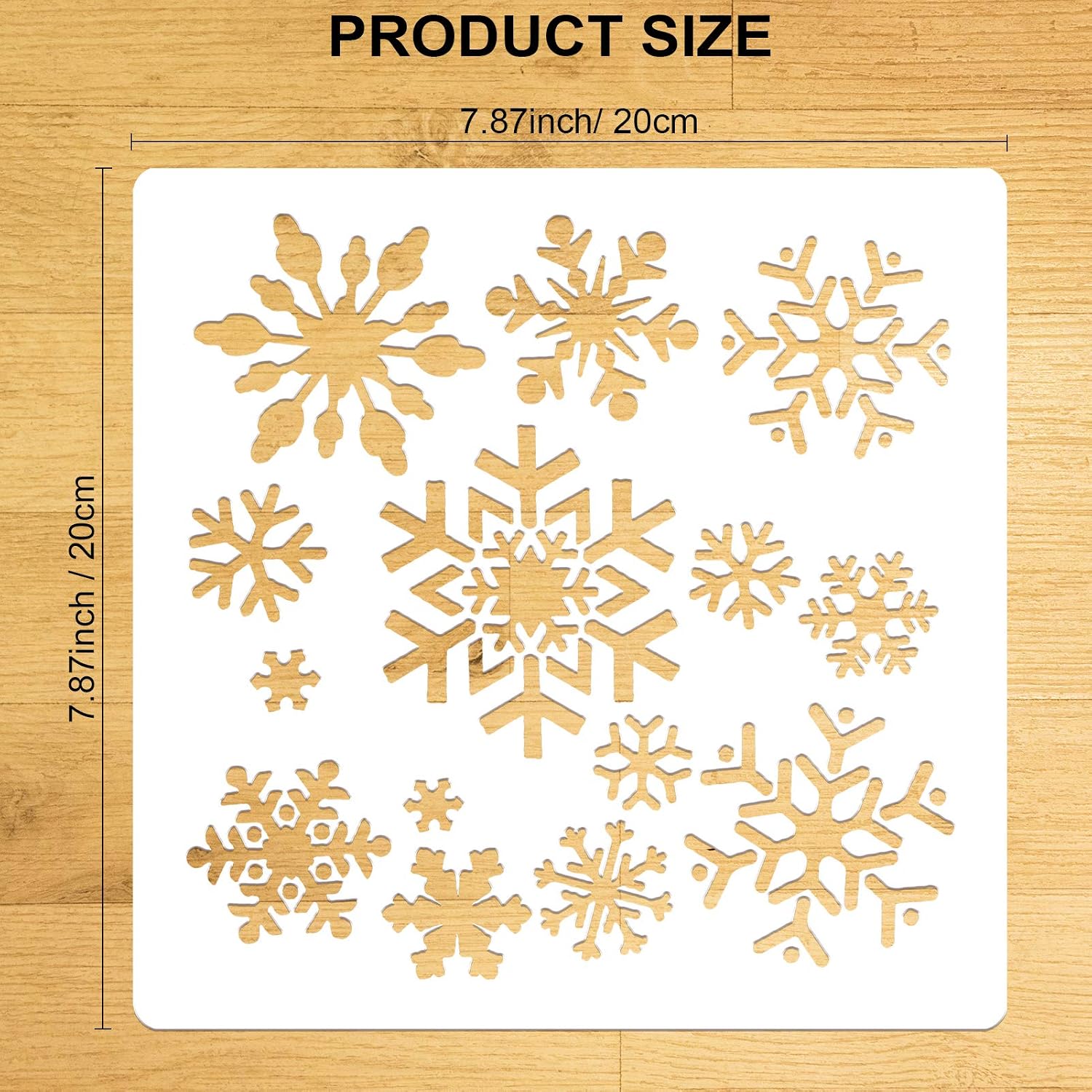 Konsait Large Christmas Snowflake Stencil Template,Reusable Plastic Painting DIY Crafts Templates,Xmas Snowflake Decor for Wood Window Glass Greeting Card,Cookies, Cake,Biscuit,Dessert,Coffee Decor