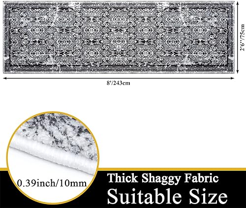 Miniatura 2 de Vaukki - Alfombra de pasillo, suave y peluda, alfombra antideslizante lavable, para lavandería, cocina, granja, baño, entrada y dormitorio (2 pies 6