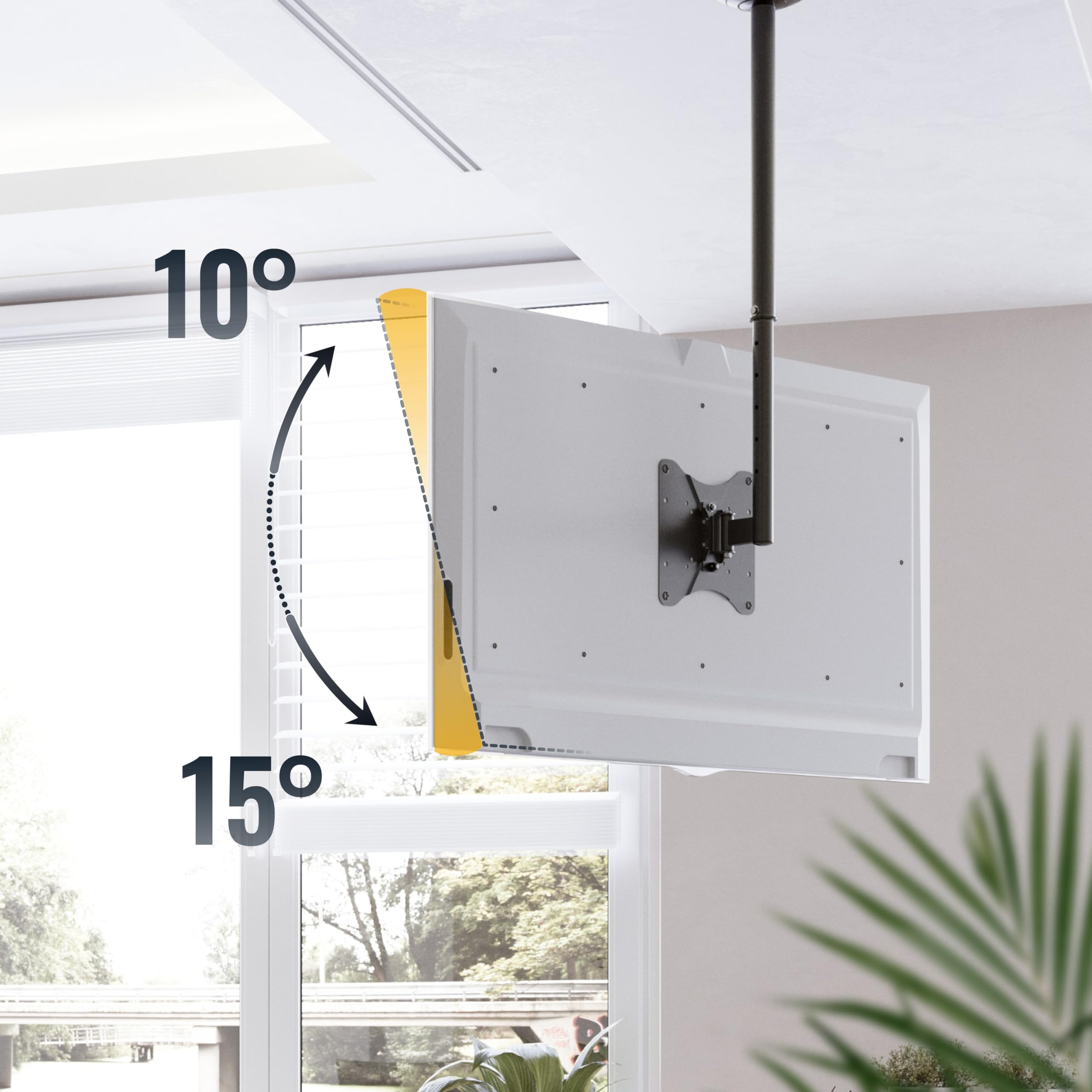 Tv-plafondhouder, gemotoriseerde plafondhouder, 0-85 graden naar beneden inklapbaar, verborgen neerklapbare tv-lift, telescopische elektrische tv-lift met automatisch optillen