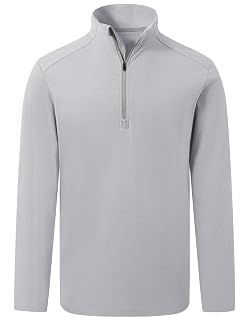 M MAELREG Quarter Zip Pullover Men Stretch Performance Mock Neck Moisture Wicking Golf 1/4 Zip Pullover Mens Sweatshirt - Amazon product rated Grade B