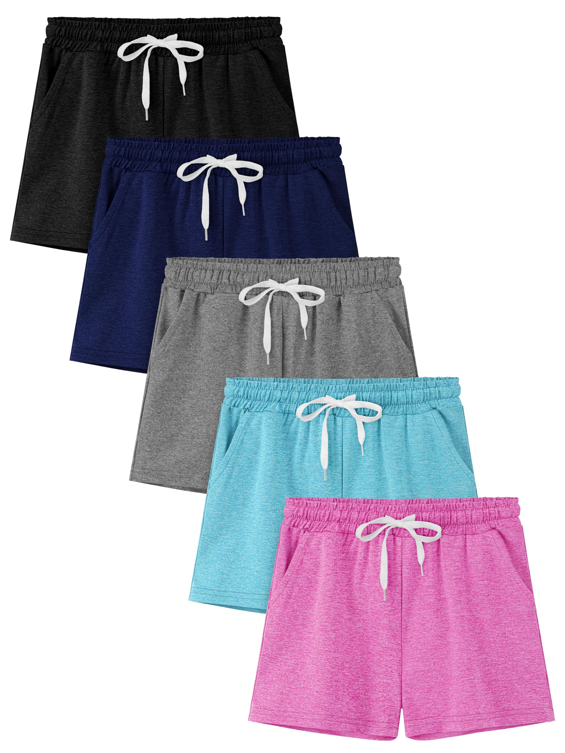 Resinta 5 Pack Girls Athletic Shorts