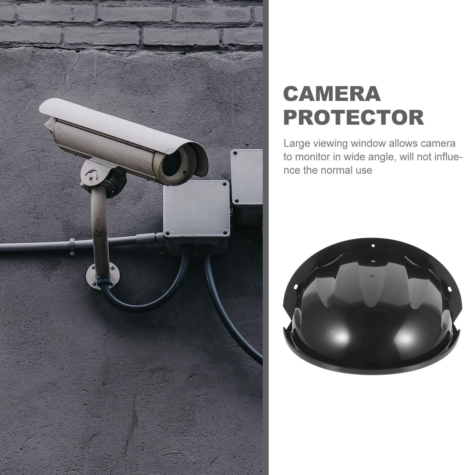 Cache-caméra Résistant à la Déformation de Sécurité Extérieur en ABS Noir, Protection Pluie et Soleil, Résistant la Déformation, Design Simple et Élégant pour Système de Caméra