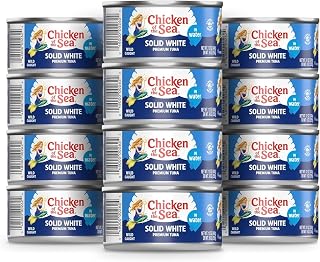 Chicken of the Sea Wild Caught Solid White Albacore Tuna in Water, 12oz Cans 12-Pack | 29g Protein, Keto Paleo Friendly