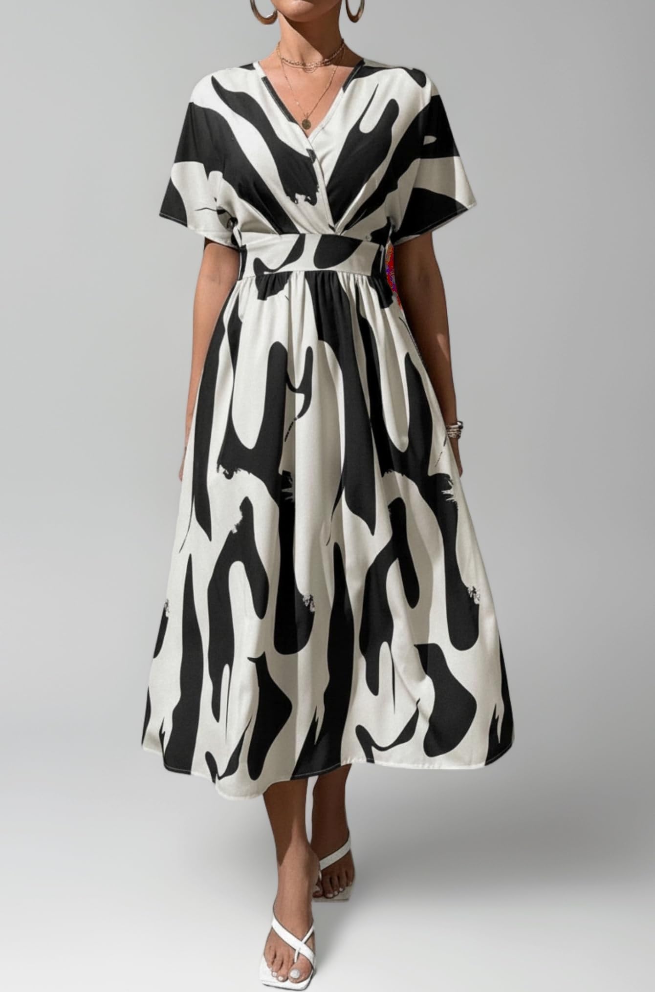 Printed Maxi Dress for Women | Trendy Long One Piece Summer Outfit | Lightweight Flared Dress for Casual & Holiday Wear