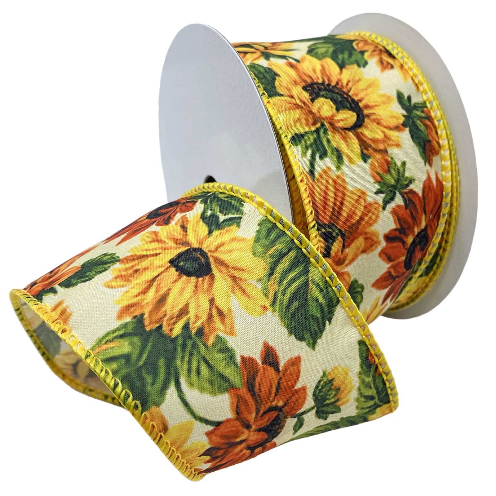 Ruban tournesol en taffetas filaire pour vos décorations de table champêtre