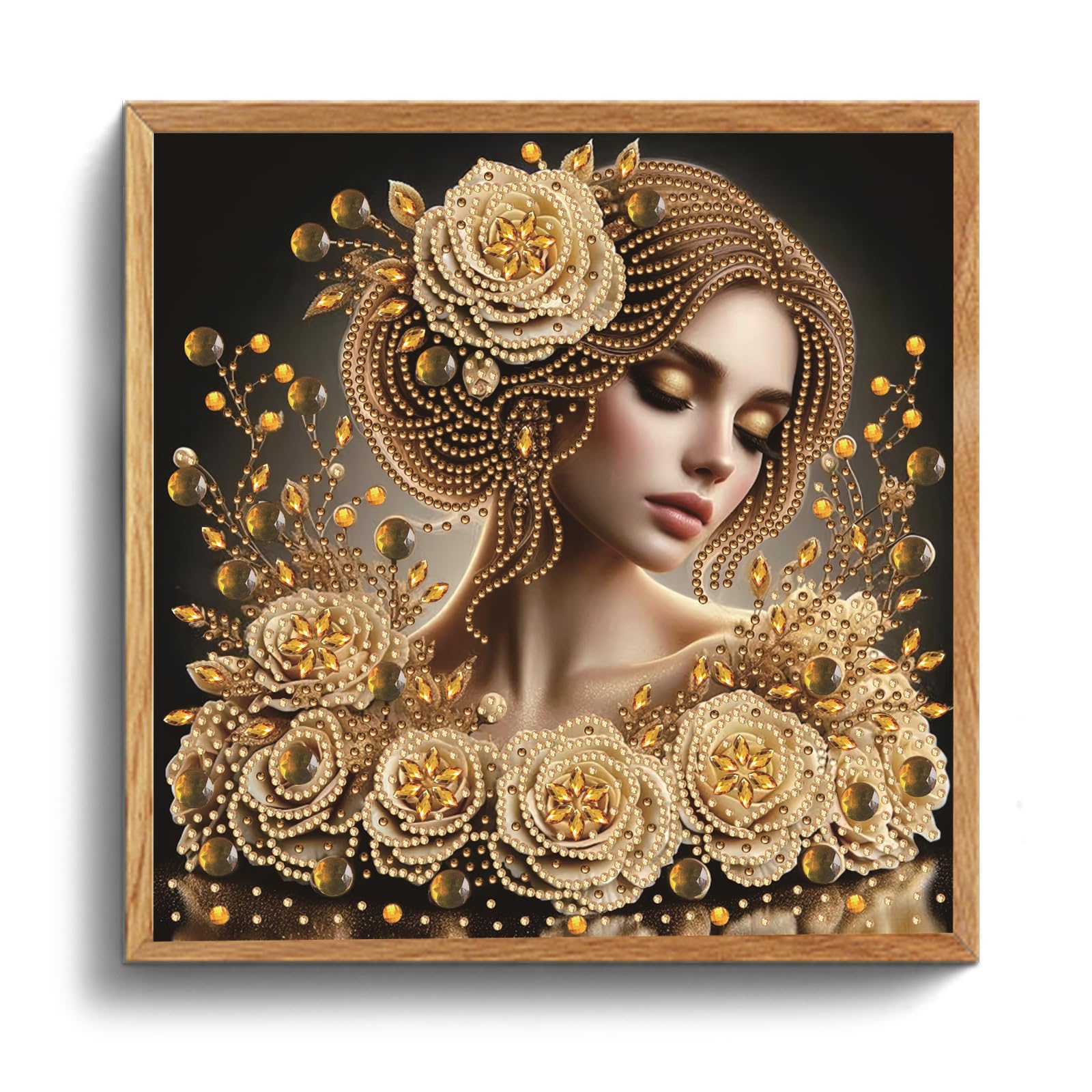 Beauty Special Shaped DIY Partial Drill Diamond Painting Kits for Adults Beginners Home Decor Diamond Dots Paintings 11.81x11.81in