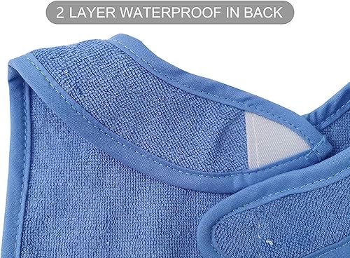 Miniatura 2 de SPINFOX Baberos impermeables para niñas, niños, babero unisex de algodón sólido de punto para bebés