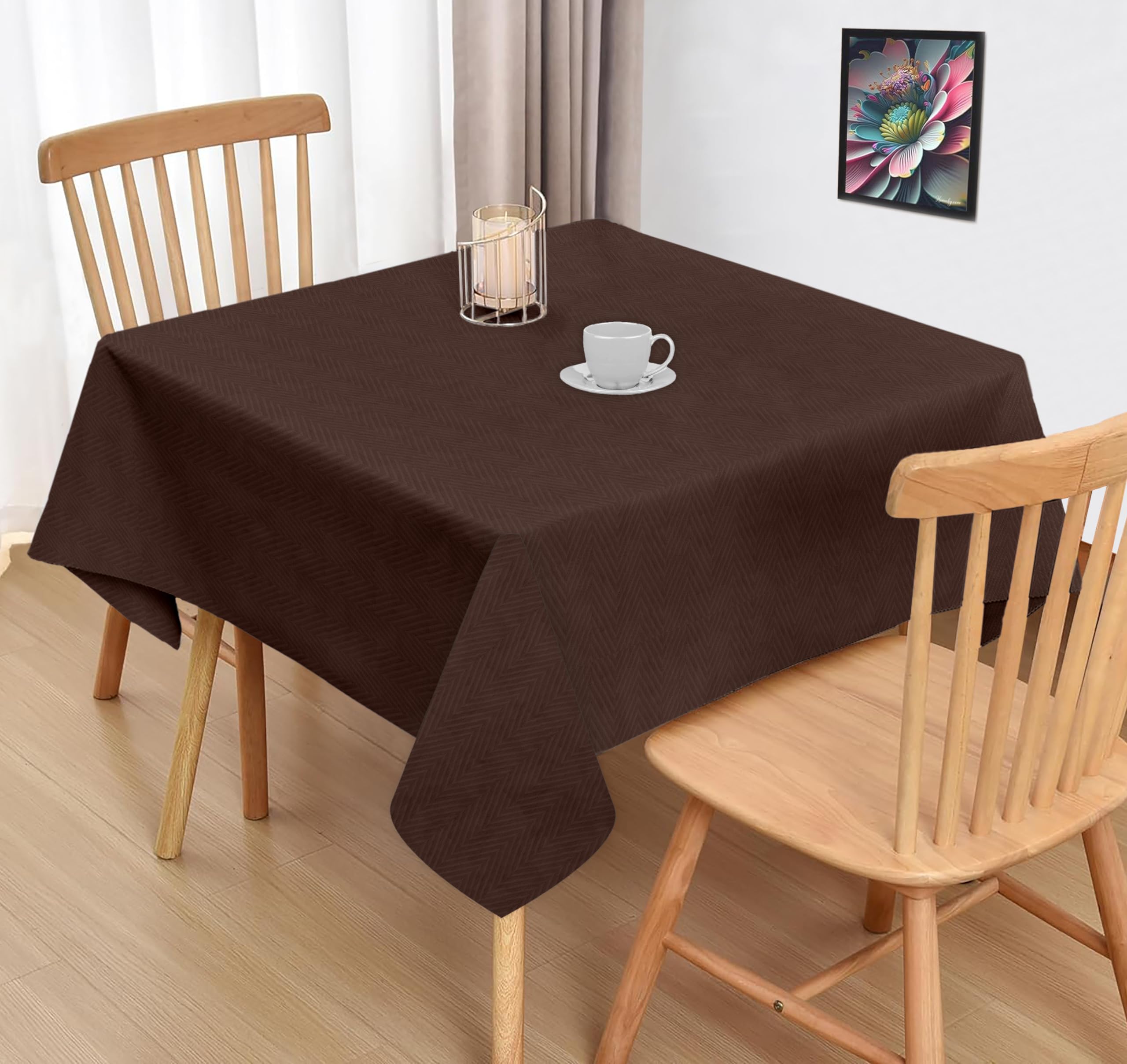 Cotton Solid Square 40 * 40 Inches Table Cloth - 2 Seater (Dark Brown)-image-43