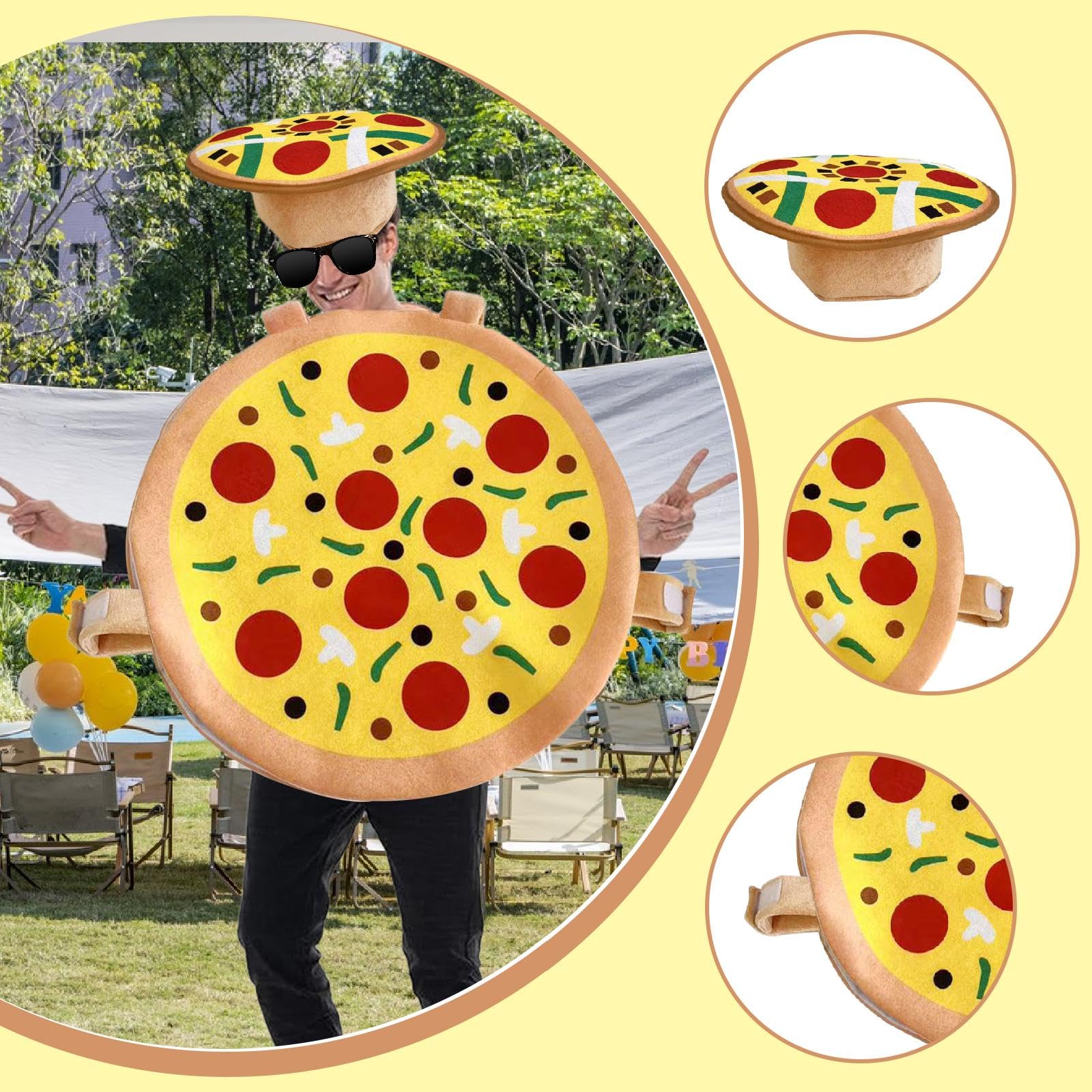 2x Accessori per Tema Pizza, Cappelli E Costumi per Feste