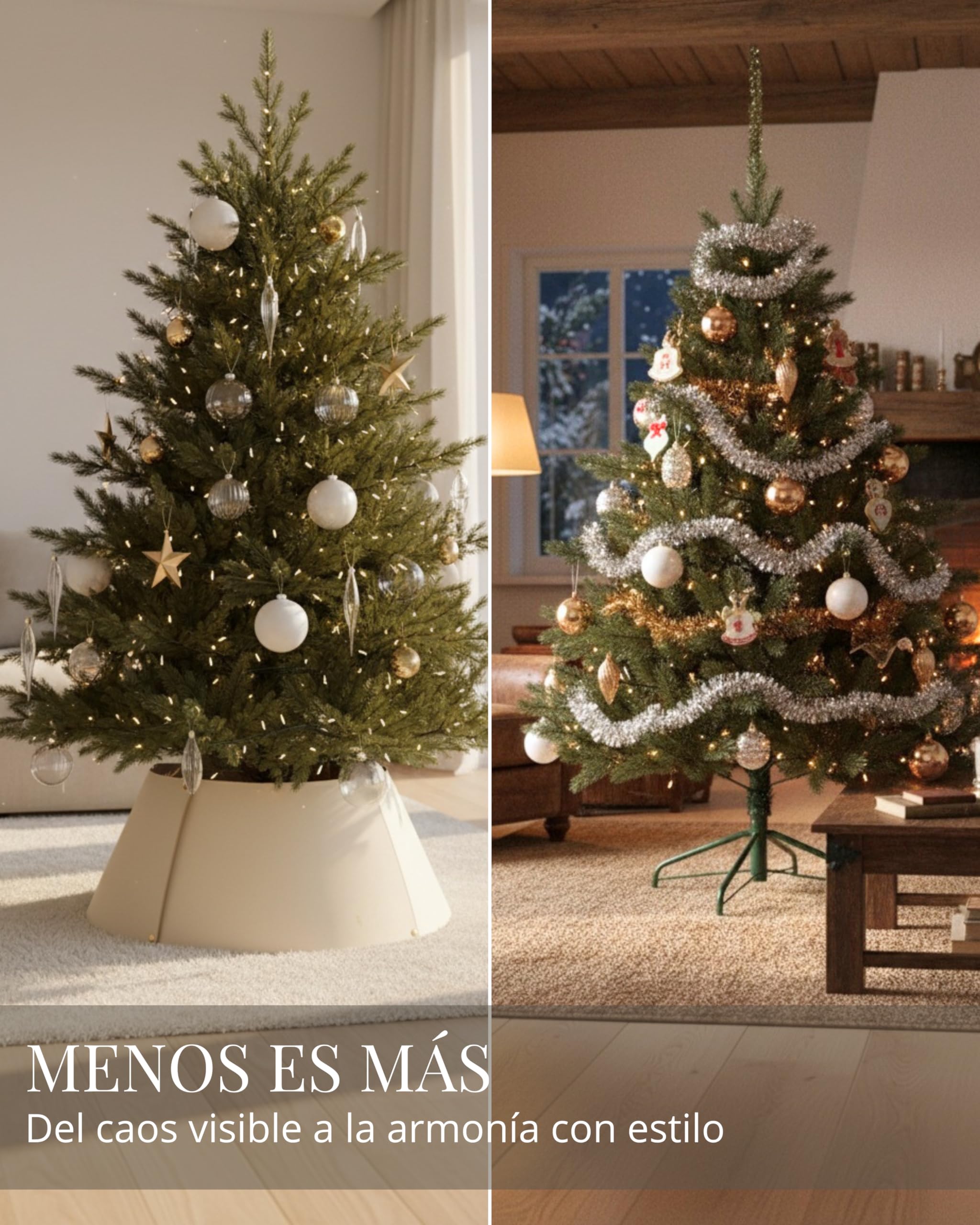 LIVLIG - Cubierta para soporte de árbol de Navidad, 70 cm, ajustable, collar para árbol de Navidad, color: beige/marrón