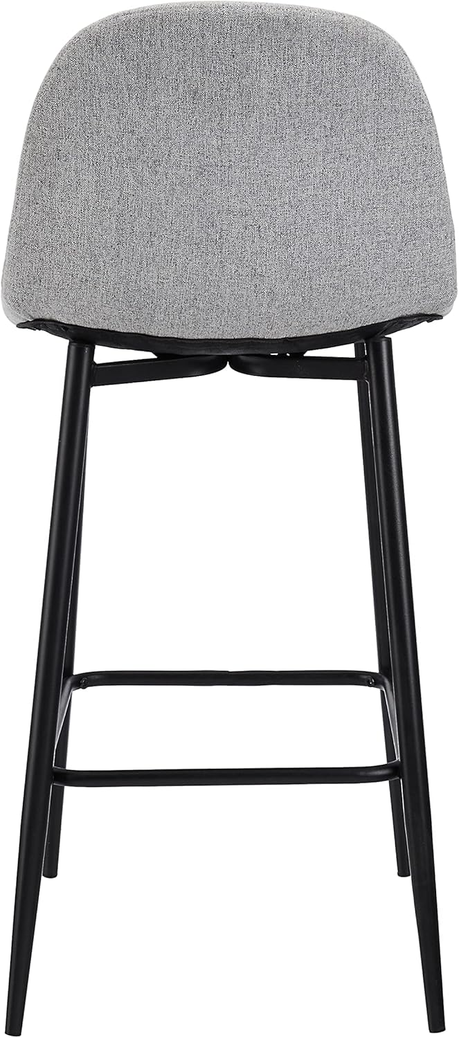 CangLong Upholstered Counter Height Stool Chair with Metal Legs for Bar, Kitchen, Dining Room, Living Room and Bistro Pub, Set of 1, Grey: Furniture & Decor