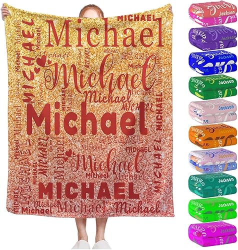 MESHELEY Manta personalizada con nombre para niños, niñas, niños, adultos, hombres y mujeres, mantas personalizadas con nombre, regalos