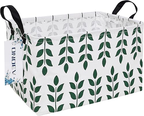 ONOEV Cesta de lavandería rectangular impermeable, cesta de almacenamiento plegable, cestas de lavandería con asa, cesta de regalo, adecuada para