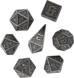 UDIXI Metal Dice DND Dice Set 7PCS Maze Carved D&D Polyhedral Dice for Dungeons and Dragons Role Playing Games and Other Tabletop Dice Games