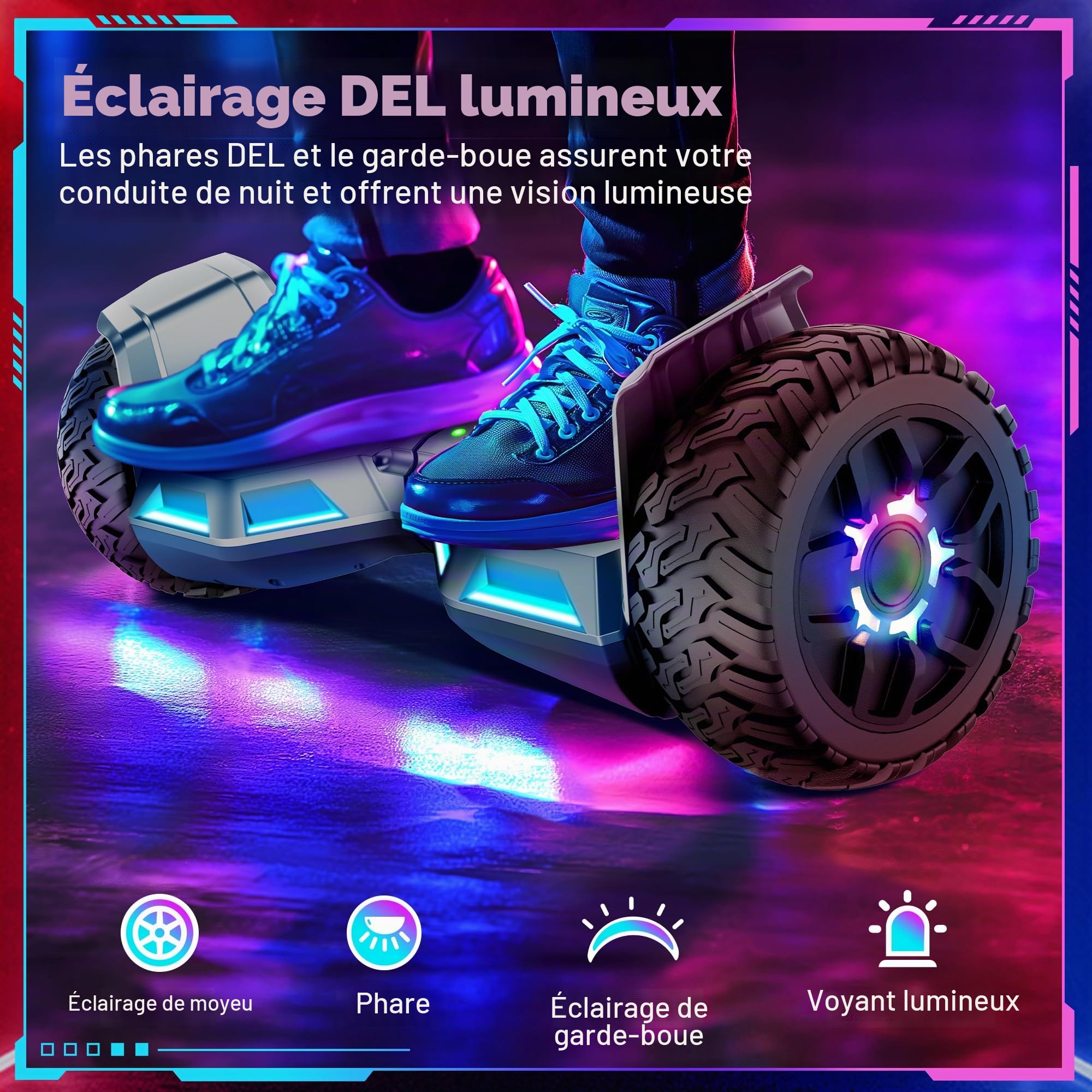 8.5 Pouces Tires Self Balancing Scooters with Music Speaker, Self Balancing Scooter for Kids
