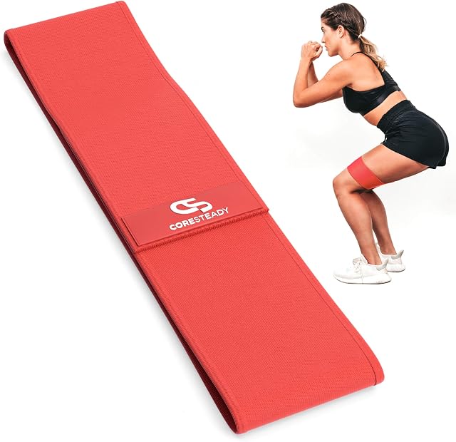 Coresteady Glute Activator - Professional Hip Band - Resistance Band for Bum & Leg Exercises - Non-Slip - For Men & Women - E-Guide Included (15" / 38cm)