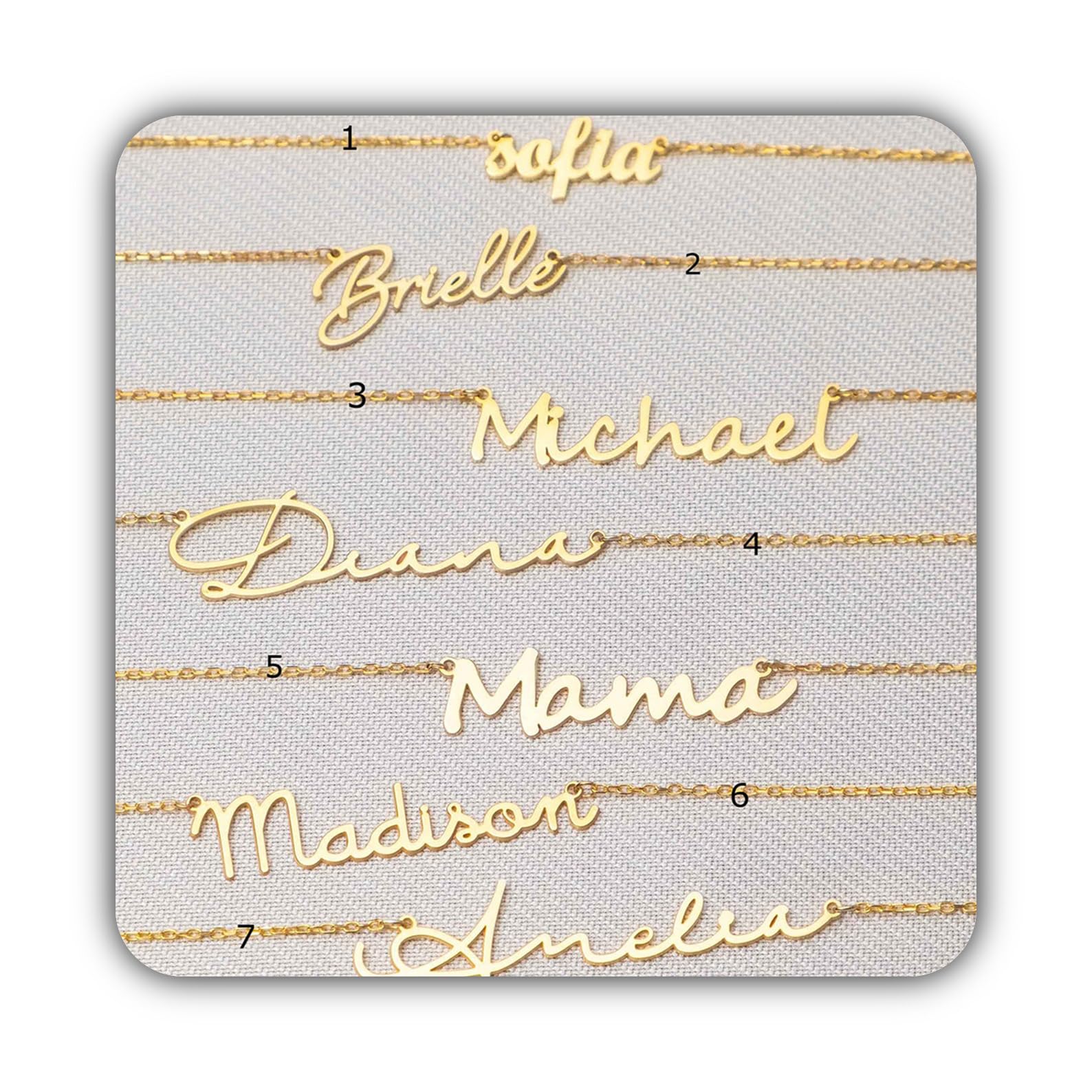 925K plata de ley collar con nombre, delicado minimalista personalizado madre día Navidad