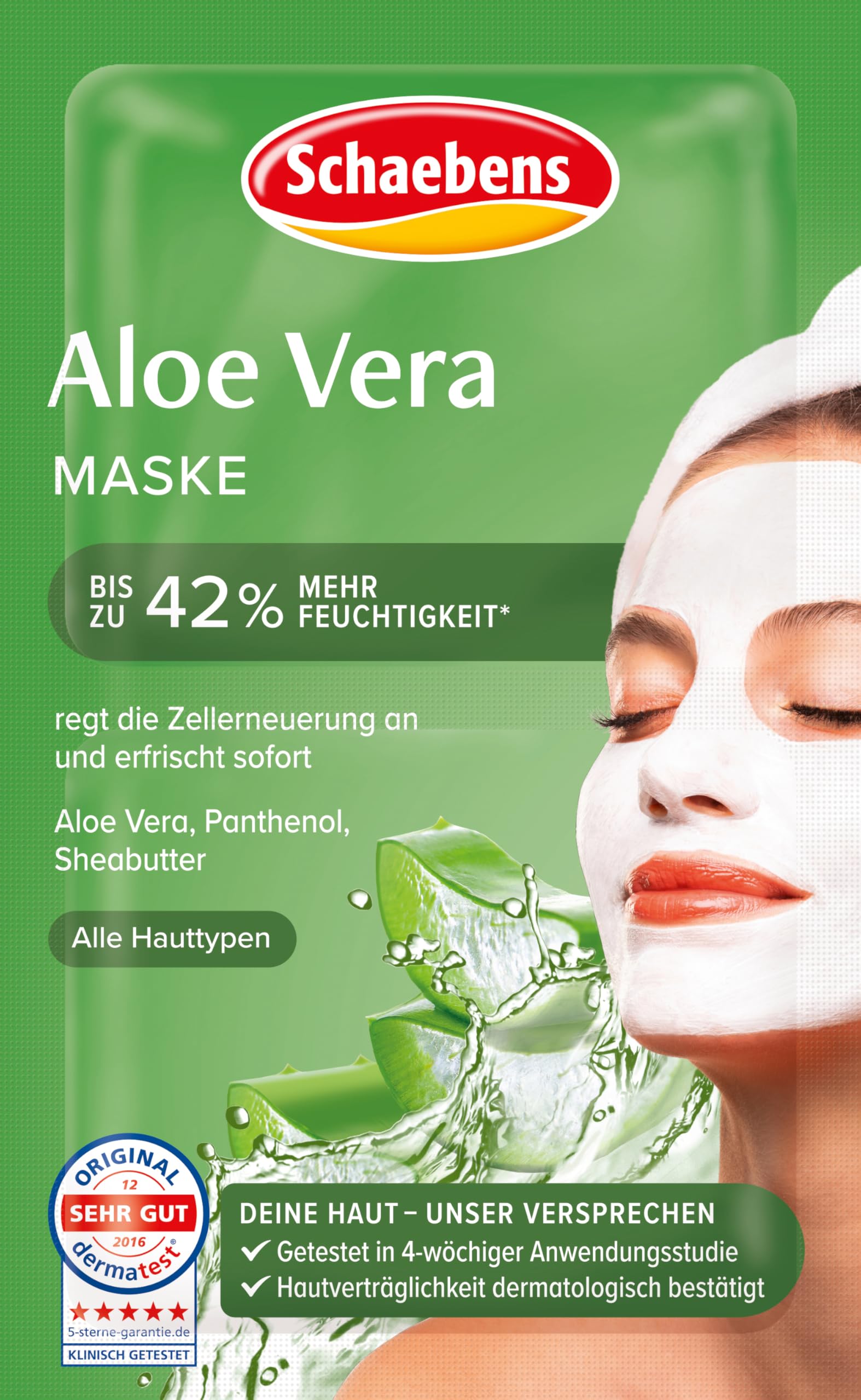 Schaebens Maska Aloe Vera, opakowanie 10 sztuk (10 x 10 ml)