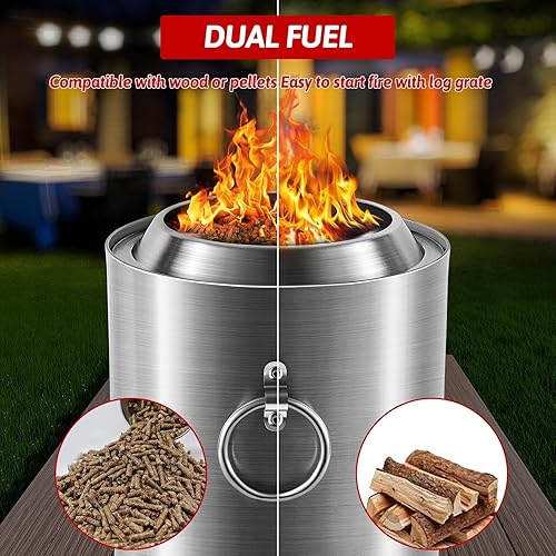 Miniatura 5 de Fogata de mesa de 9.4 x 6.3 pulgadas, hoguera para exteriores sin humo con interruptor de flujo de aire y soporte plegable, mini hoguera portátil