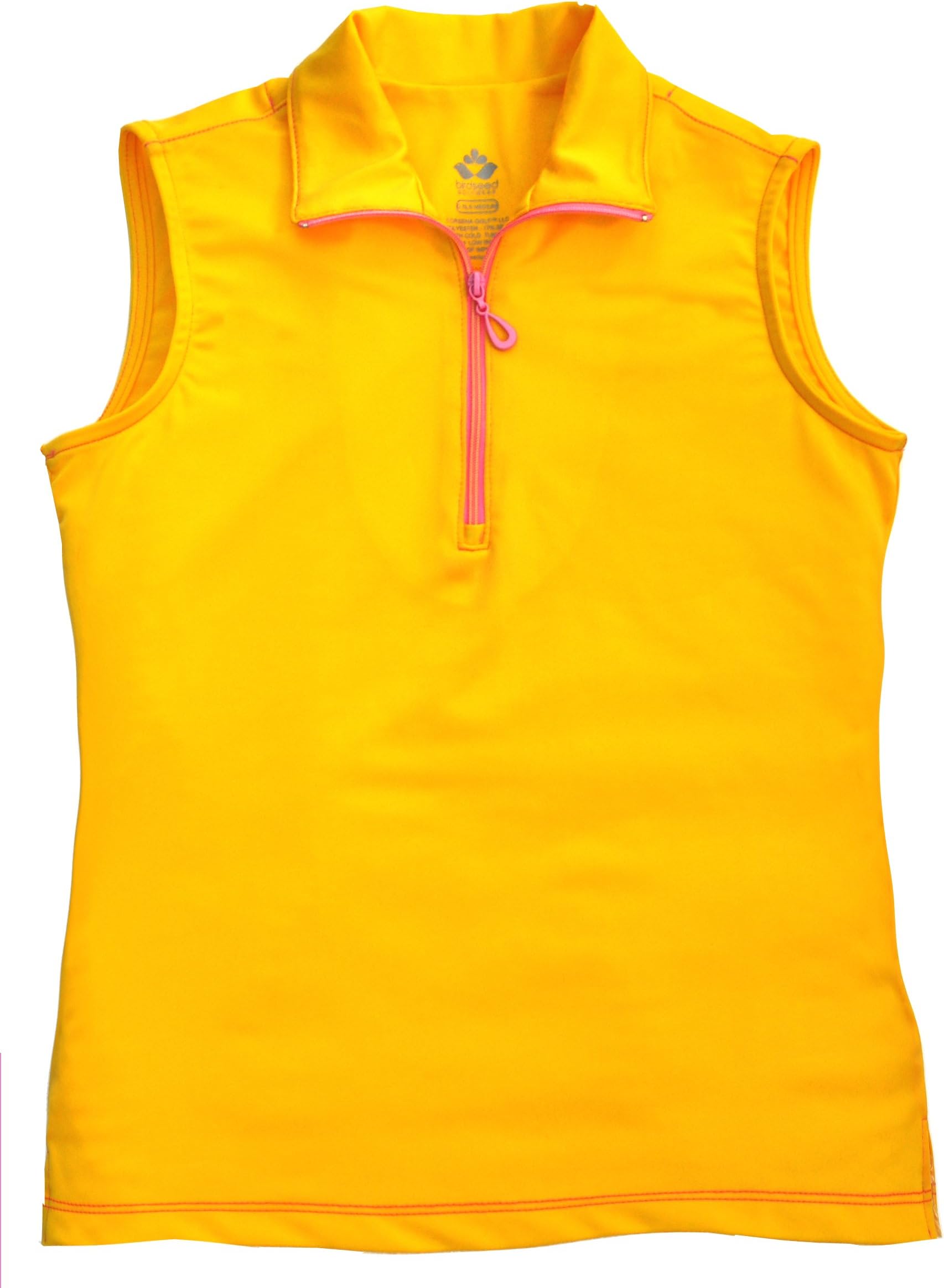Birdseed Golfwear® Big Girl's Sleeveless Golf Shirt Girl's Large Sunshine Yellow