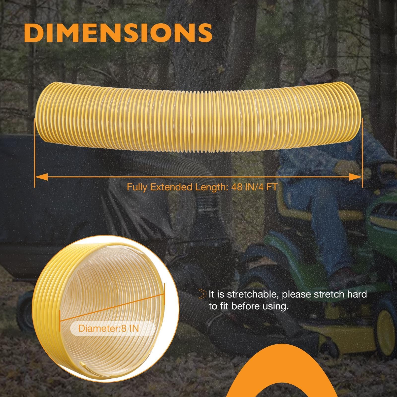 HQPASFY Manguera para cortacésped de 4 pies de 8 pulgadas