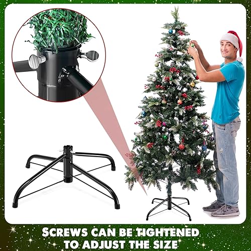 Miniatura 5 de Roowest Soporte para árbol de Navidad, base de árbol de Navidad artificial, soporte de repuesto plegable para árbol de Navidad, base de árbol verde