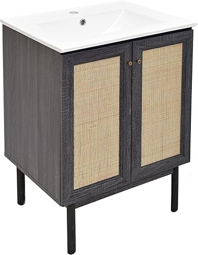 Vista 149 de Swiss Madison Classe - Lavabo de baño de roble de 24 pulgadas incluido