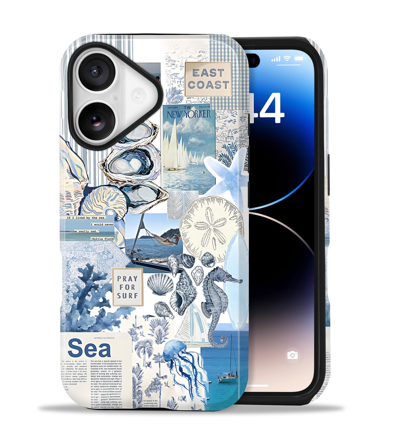 Coque iPhone 17 coque de téléphone esthétique bleu motif océan - 8
